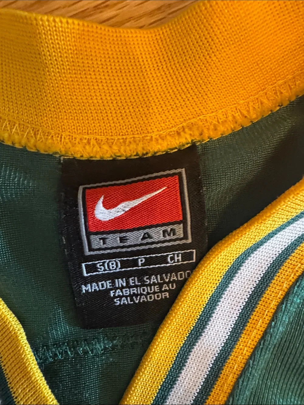 Nike Kids Green Bay Packers Favre Green and Yellow Football Jersey with #4